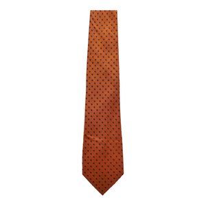 Tommy Hilfiger Geometric Pattern Orange 100% Silk Skinny Necktie